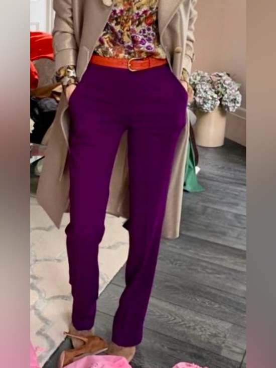 Etro Pants - Etro Purple Tailored Trousers Made in Italy High Rise